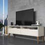 Hanah Home Mueble de TV Crema 150cm Ancho x 30cm Alto x 50cm Profundo Tablero Melamina 18mm Grosor